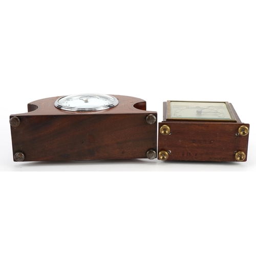 309 - Two mantle clocks comprising a mahogany Elliott mantle clock retailed by Pyke & Sons and an inlaid m... 