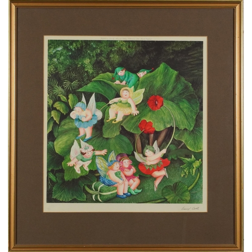 103 - Beryl Cook - Fairy Dell, pencil signed print in colour with embossed watermark, mounted, framed and ... 