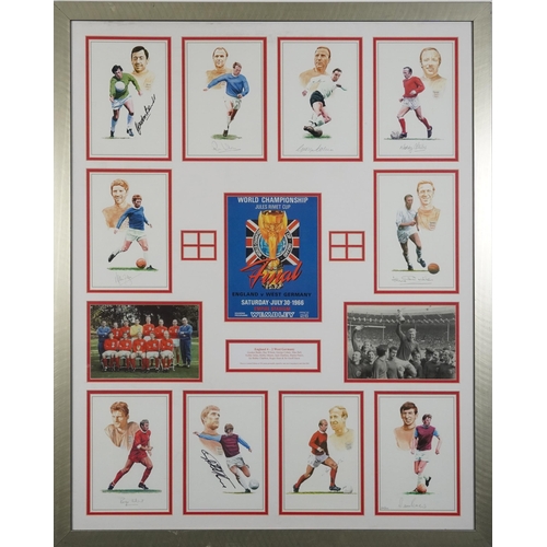 2051 - World Championship Jules Rimet Cup, England v West Germany display signed by nine surviving players ... 