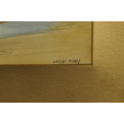 204 - Douglas Pinder - Towan Beach, Newquay, Cornish watercolour, F E Williams & Co label verso, mounted, ... 