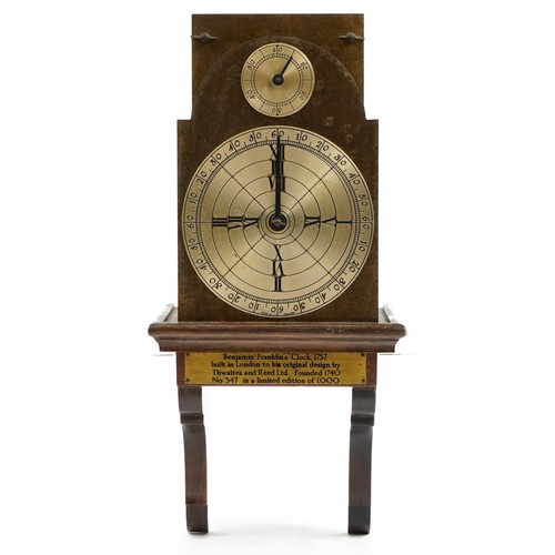 306 - Replica model of Benjamin Franklin's wall clock built in London by Thwaites & Reed Ltd, limited edit... 