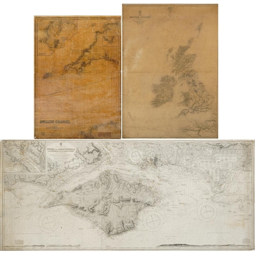 1291 - Three Canvas backed Admiralty maps