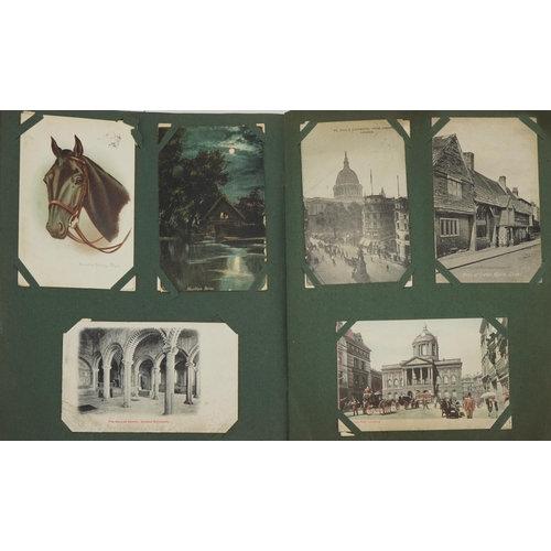 1952 - Early 20th century and later topographical and social history postcards arranged in an album, some r... 