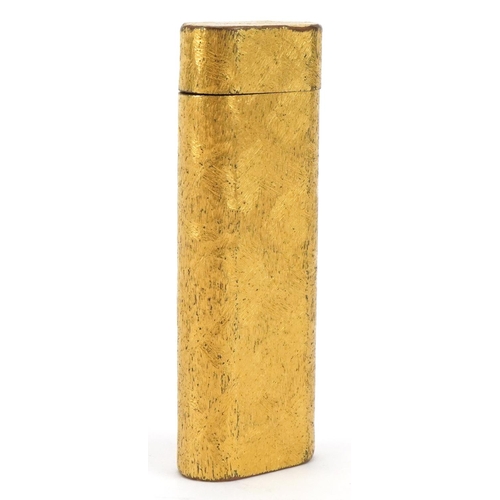 368 - Cartier gold plated pocket lighter with fitted box, guarantee card and wallet