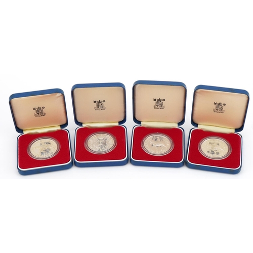 1888 - Four Queen's Silver Jubilee silver proof coins with fitted cases