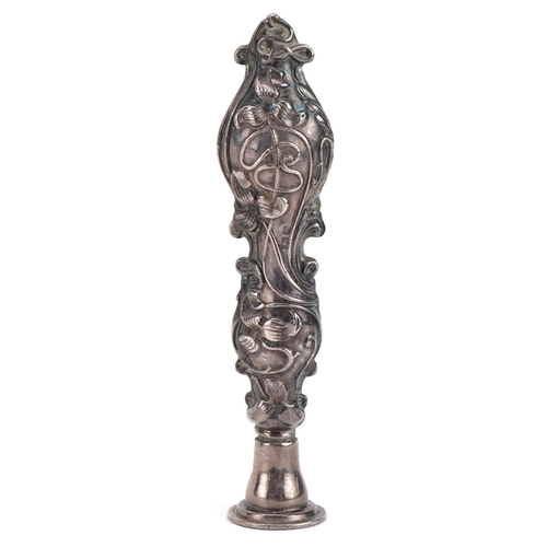 1843 - Adie & Lovekin Ltd, Art Nouveau silver desk seal, Birmingham 1904, 7.5cm high, 11.2g