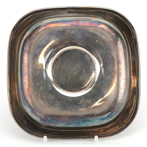 1864 - Julius Baer Bank square 925 silver tray, 15cm wide, 215.0g