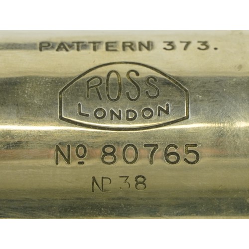 148 - Ross of London, leather bound single draw telescope, pattern 373, numbered 80765, 43cm in length