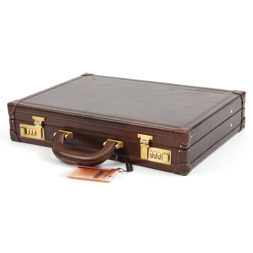 1684 - Gianni Conti, Italian brown leather combination briefcase, 41cm wide