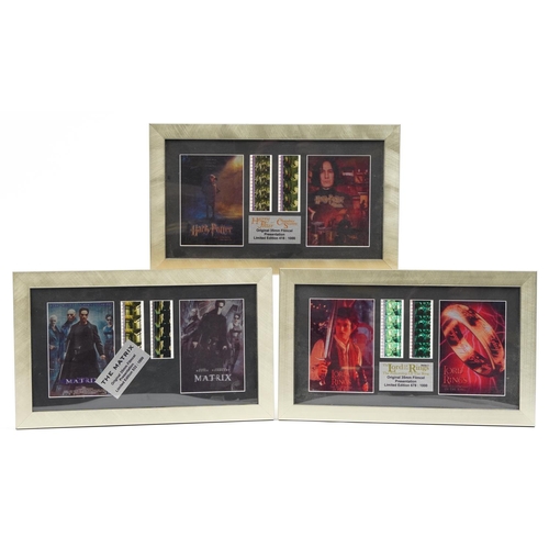 1410 - Three limited edition film cell displays comprising The Matrix, Harry Potter and the Chamber of Secr... 