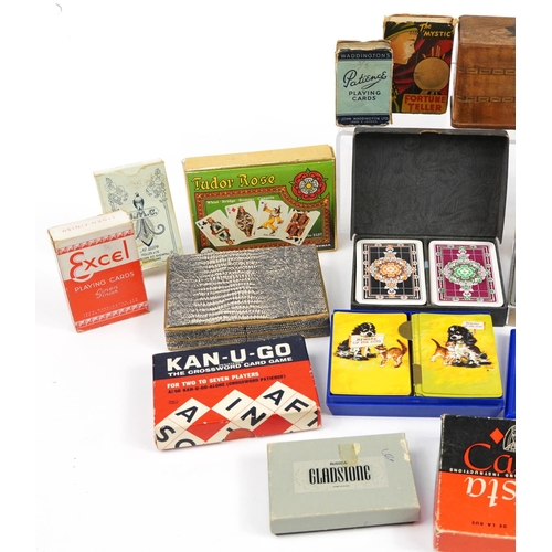 1453 - Collection of vintage and later playing cards and fortune teller cards including The Mystic Fortune ... 