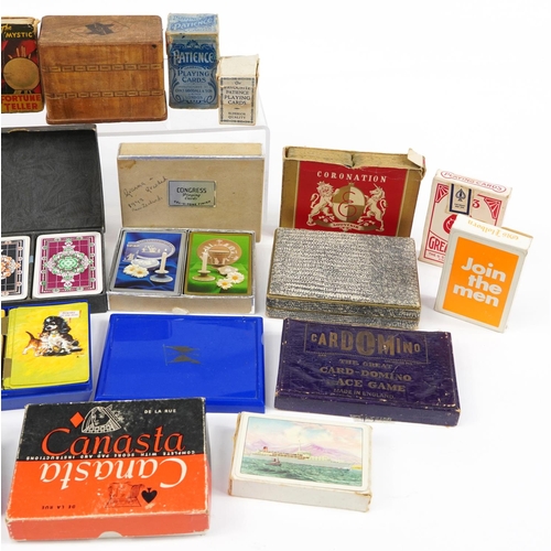 1453 - Collection of vintage and later playing cards and fortune teller cards including The Mystic Fortune ... 