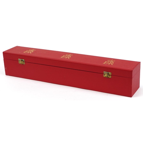 2040 - Royal interest Elizabeth II document box, 56cm in length