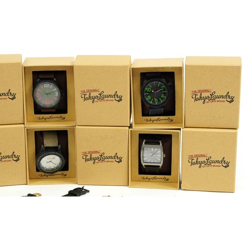 2637 - Wristwatches and pocket watches including Bellfield and Tokyo Laundry with boxes