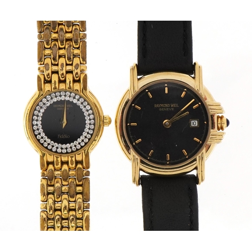 2605 - Raymond Weil, two ladies Raymond Weil Geneve wristwatches including Fidelio, the largest 24mm in dia... 