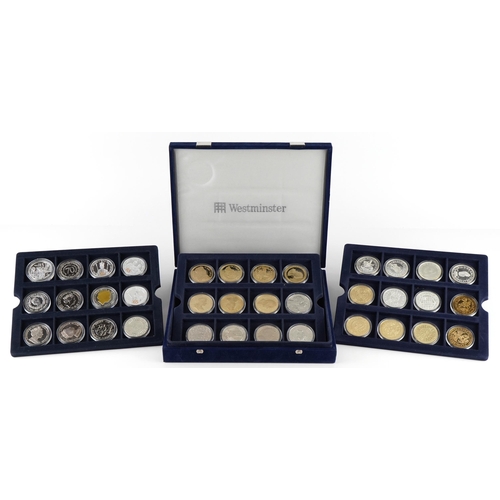 1896 - Collection of commemorative proof and other coinage, some probably silver including Elizabeth II Pla... 