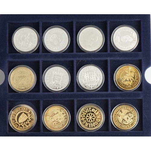 1896 - Collection of commemorative proof and other coinage, some probably silver including Elizabeth II Pla... 