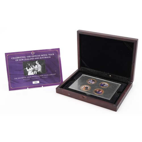 1892 - Celebrating the official Royal Tour of New Zealand and Australia, photographic four coin set with ca... 