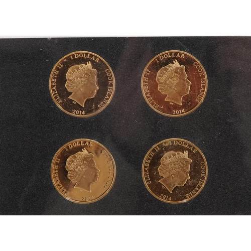 1892 - Celebrating the official Royal Tour of New Zealand and Australia, photographic four coin set with ca... 