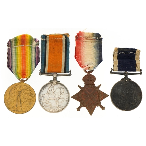 1745 - British military World War I medal group comprising a trio awarded to 340232J.STEPHENS.CH.ARM.R.N. a... 