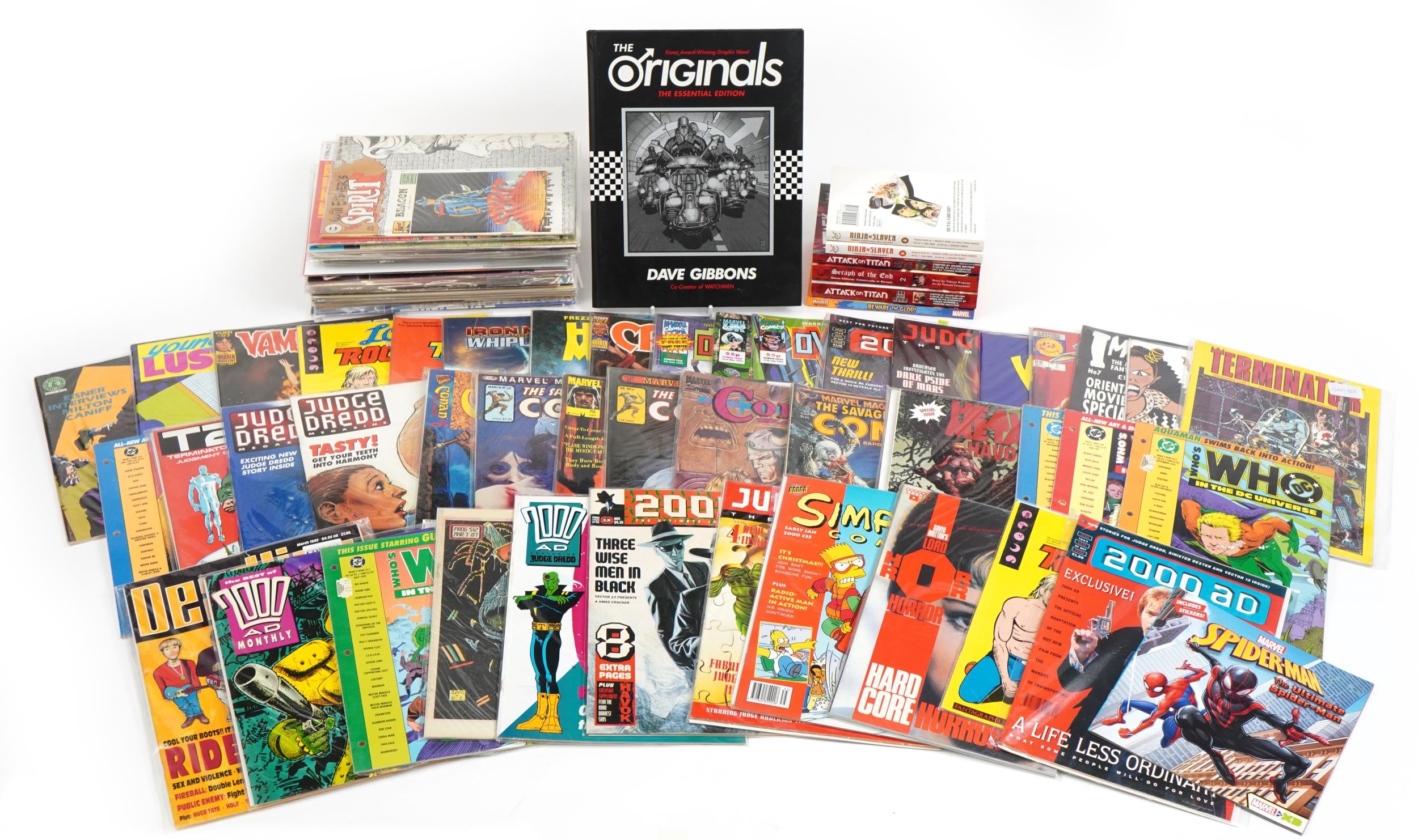 Collection of vintage and later comics including DC Who, Attack on ...