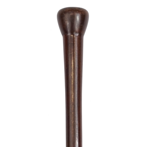 499 - Tribal interest hardwood walking stick, 92cm in length