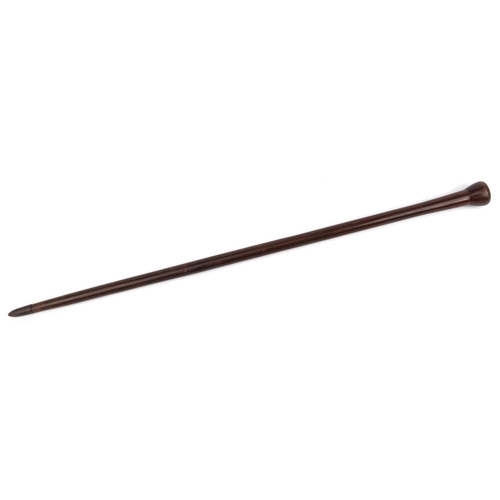 499 - Tribal interest hardwood walking stick, 92cm in length