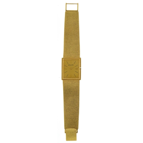 2061 - Beuche-Girod, 18ct gold gentlemen's dress watch with 18ct gold strap, the dial 25mm wide, 62.8g