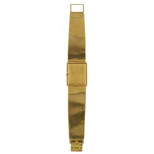 2061 - Beuche-Girod, 18ct gold gentlemen's dress watch with 18ct gold strap, the dial 25mm wide, 62.8g