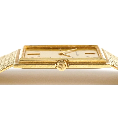 2061 - Beuche-Girod, 18ct gold gentlemen's dress watch with 18ct gold strap, the dial 25mm wide, 62.8g