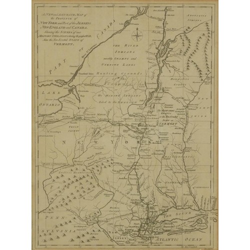 2043 - New and Accurate Map of the Province of New York and Part of the Jerseys, New England and Canada, 18... 