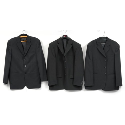 1709 - Three large black gentlemans suit jackets