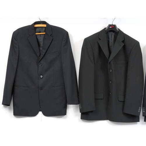 1709 - Three large black gentlemans suit jackets