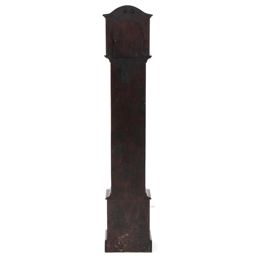 857 - Oak Westminster chiming longcase clock, the silvered dial with Arabic numerals, 137cm high