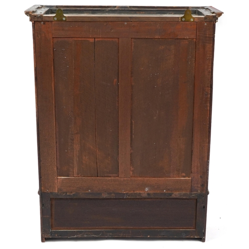 858 - Edwardian mahogany wall hanging bookcase, 98cm H x 75cm W x 30cm D