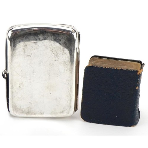 1831 - Victorian rectangular silver cigarette case and a silver mounted book of common prayer, the largest ... 