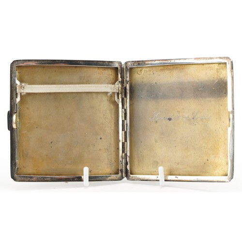 1856 - James Deakin & Sons, George V silver cigarette case with engine turned decoration, Chester 1926, 8.2... 