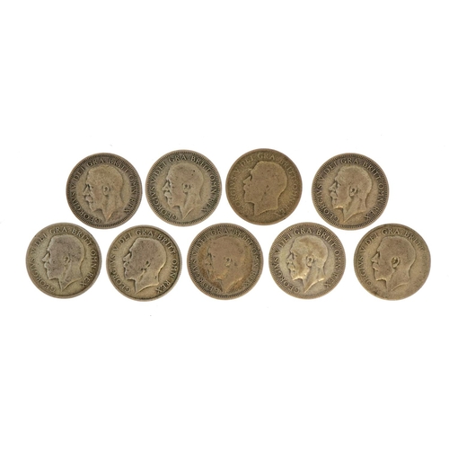 1932 - Nine George V shillings, approximately 49g