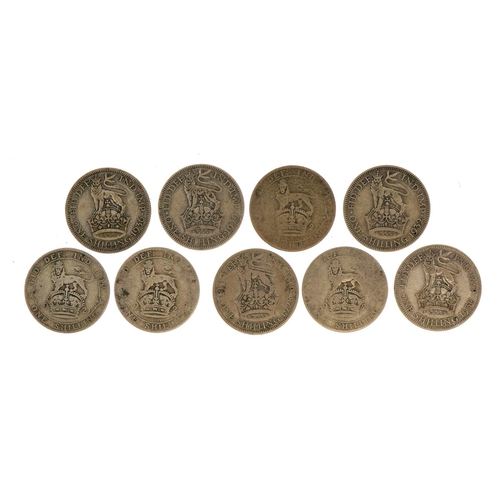 1932 - Nine George V shillings, approximately 49g