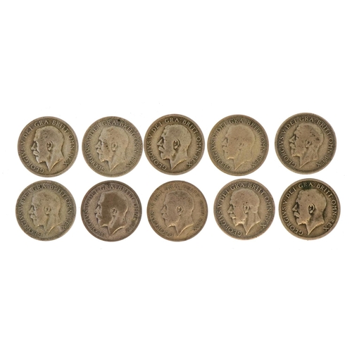 1936 - Ten George V shillings, approximately 54g