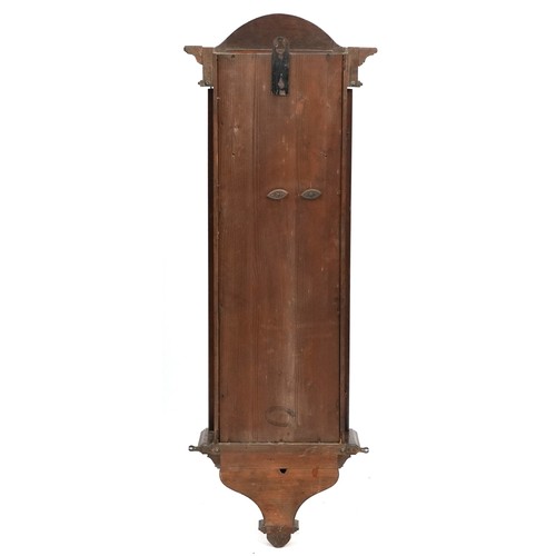 846 - Mahogany cased wall clock, 108cm high