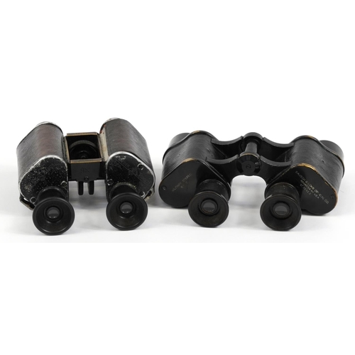 682 - Two pairs of military interest binoculars with cases comprising Goerz Berlin x 6 and Bausch & Lomb 9... 