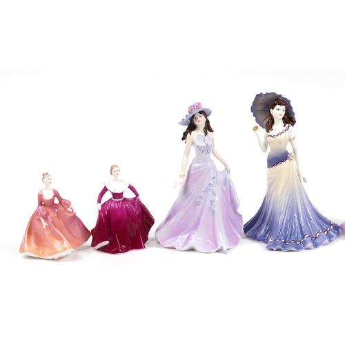 1095 - Eight Coalport figurines including Ladies of Fashion Carolyn, Emma, Bolero and Amanda, the largest 2... 