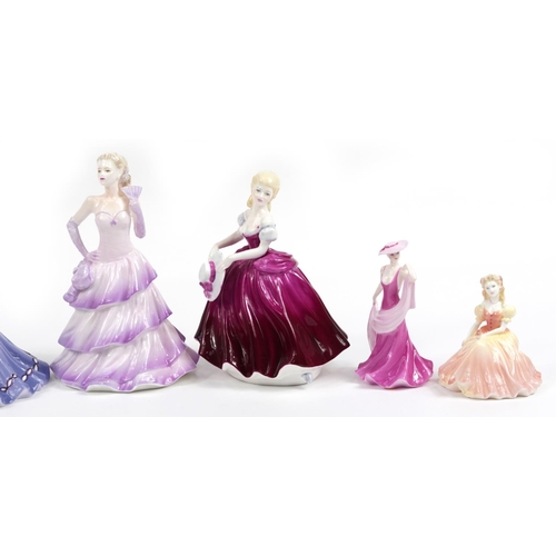 1095 - Eight Coalport figurines including Ladies of Fashion Carolyn, Emma, Bolero and Amanda, the largest 2... 