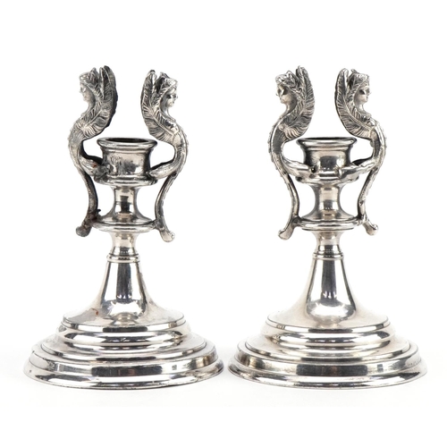 37 - WMF, pair of German silver plated classical epergne bases, each 12cm high