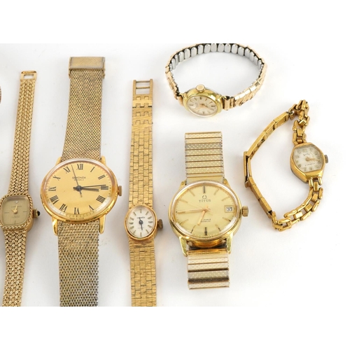 1132 - Vintage and later ladies and gentlemen's wristwatches including Paul Jobin, Titus and Sekonda