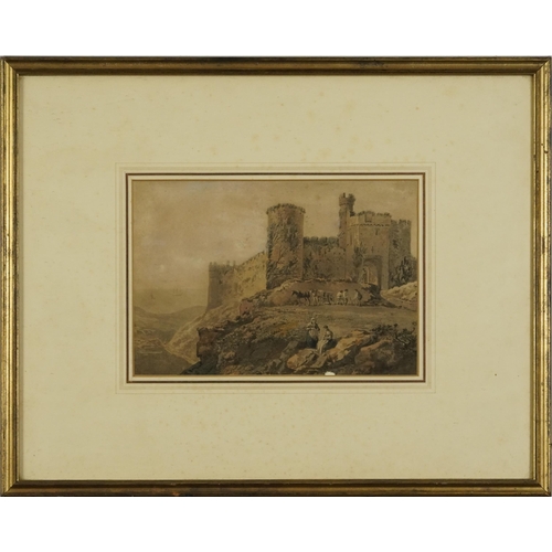 1601 - Attributed to John Alexander Gresse - Manorbier Castle, Pembrokeshire, 18th century ink and watercol... 