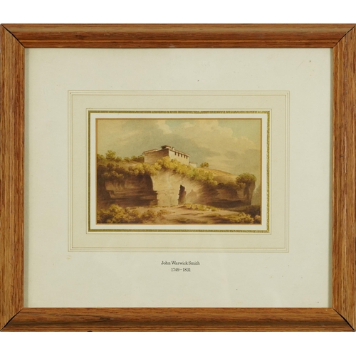 1560 - Attributed to John Warwick Smith - Continental landscape with villa, late 18th/early 19th century wa... 