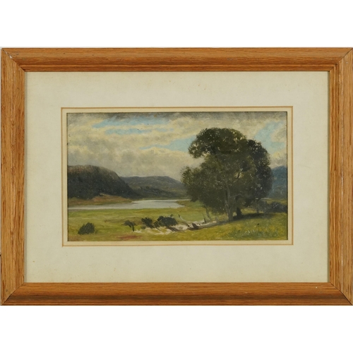 1536 - Attributed to William Bright Morris - Lakeland landscape, late 19th century oil, inscribed verso, mo... 