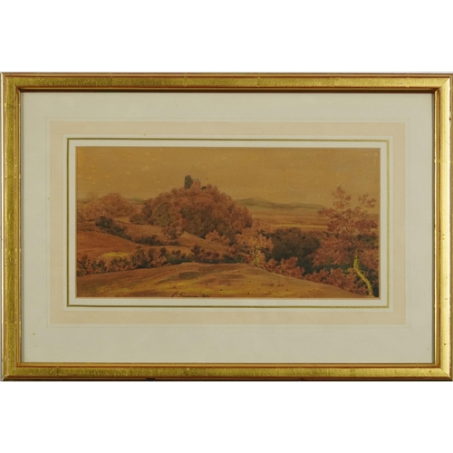 1631 - L Francia 1802 - Autumn landscape with trees, early 19th century watercolour, mounted, framed and gl... 